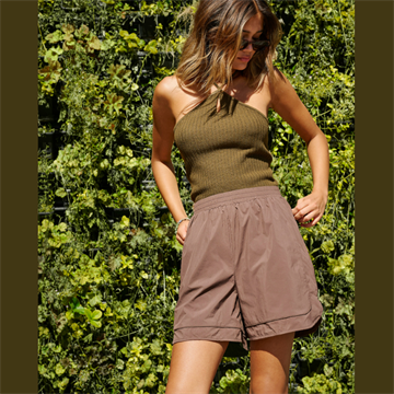 ONLY LARA PIPING SHORTS OTW CHOCOLATE MARTINI - 14371408